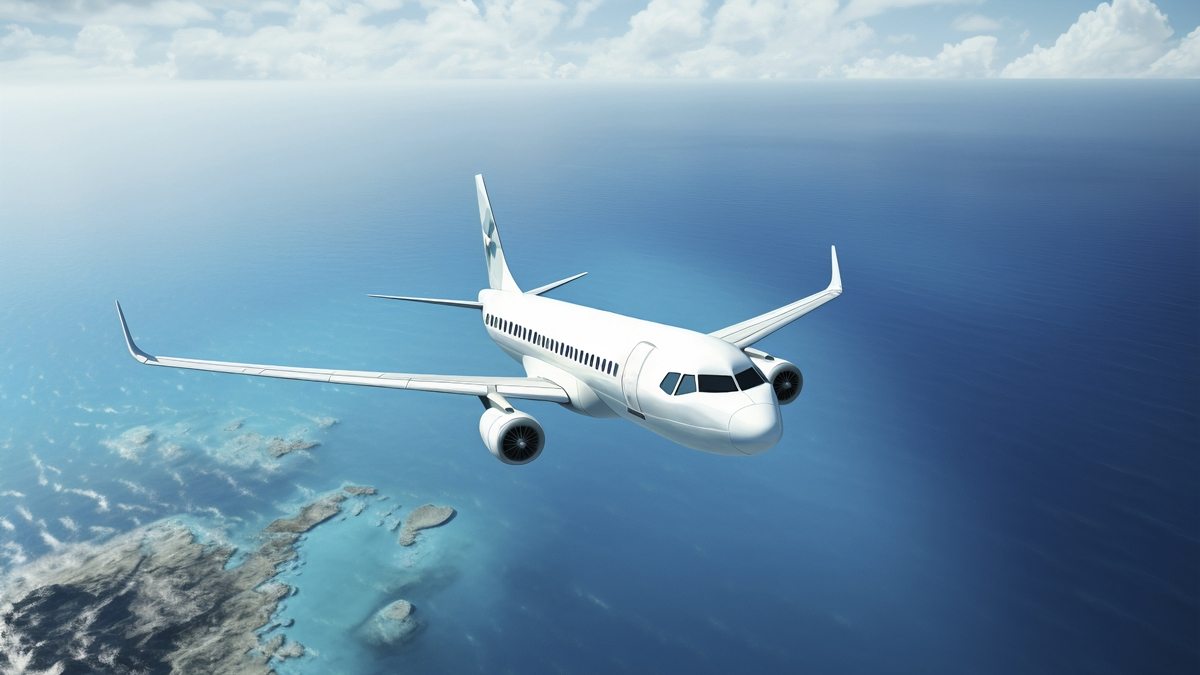 aviao sobre o mar