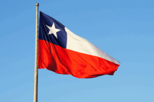 Bandeira do Chile em um mastro