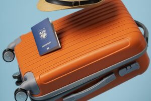 mala de viagem e passaporte