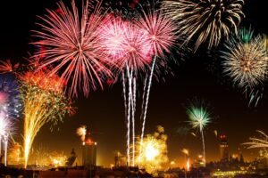 Fogos de artifício no réveillon