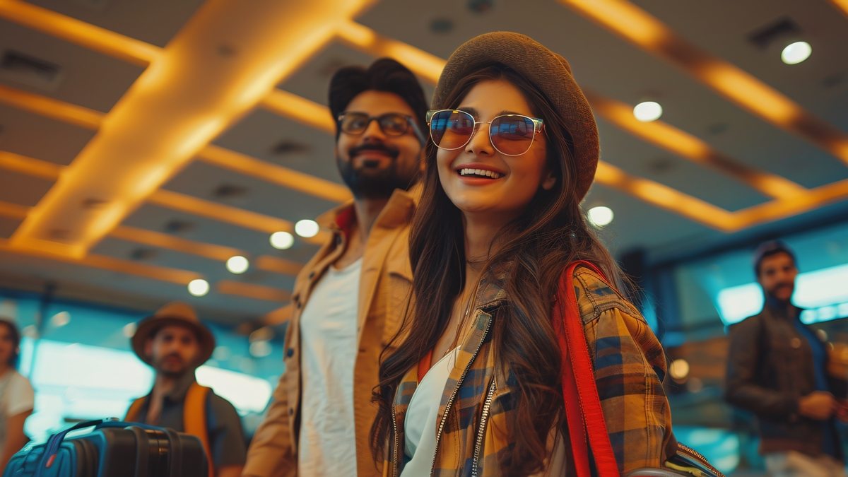 casal no aeroporto