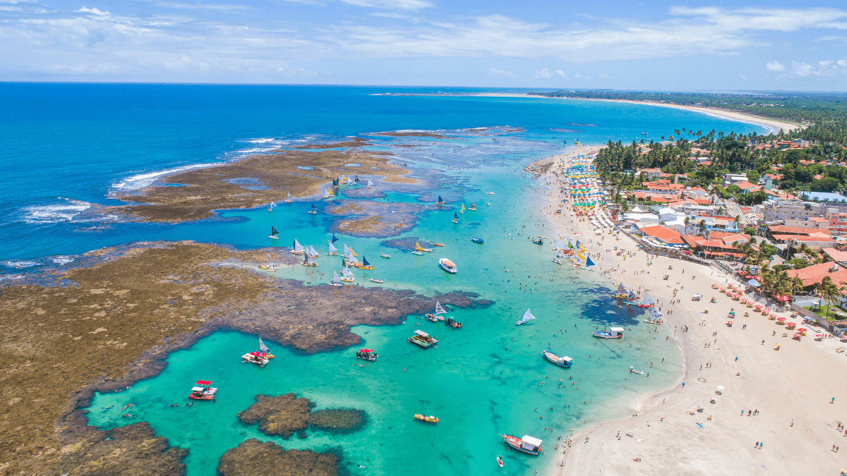 Vista aérea da praia de Porto de Galinhas
