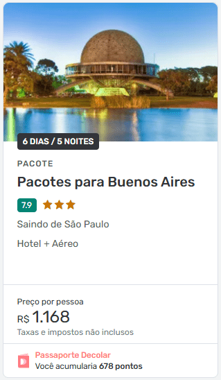 Pacote 2026 para Buenos Aires com hotel e aéreo incluídos