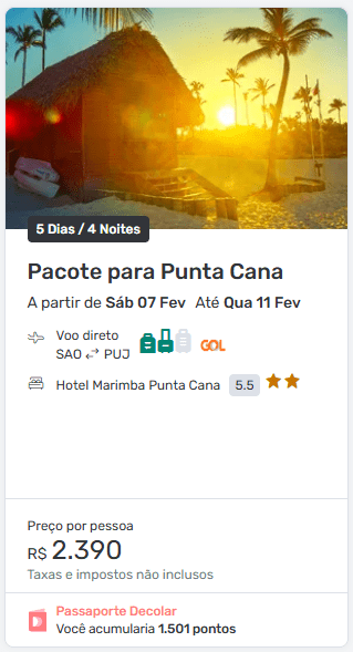 Pacote Decolar 2026 para Punta Cana com resort all inclusive