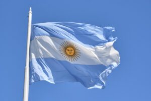 Bandeira da Argentina tremulando