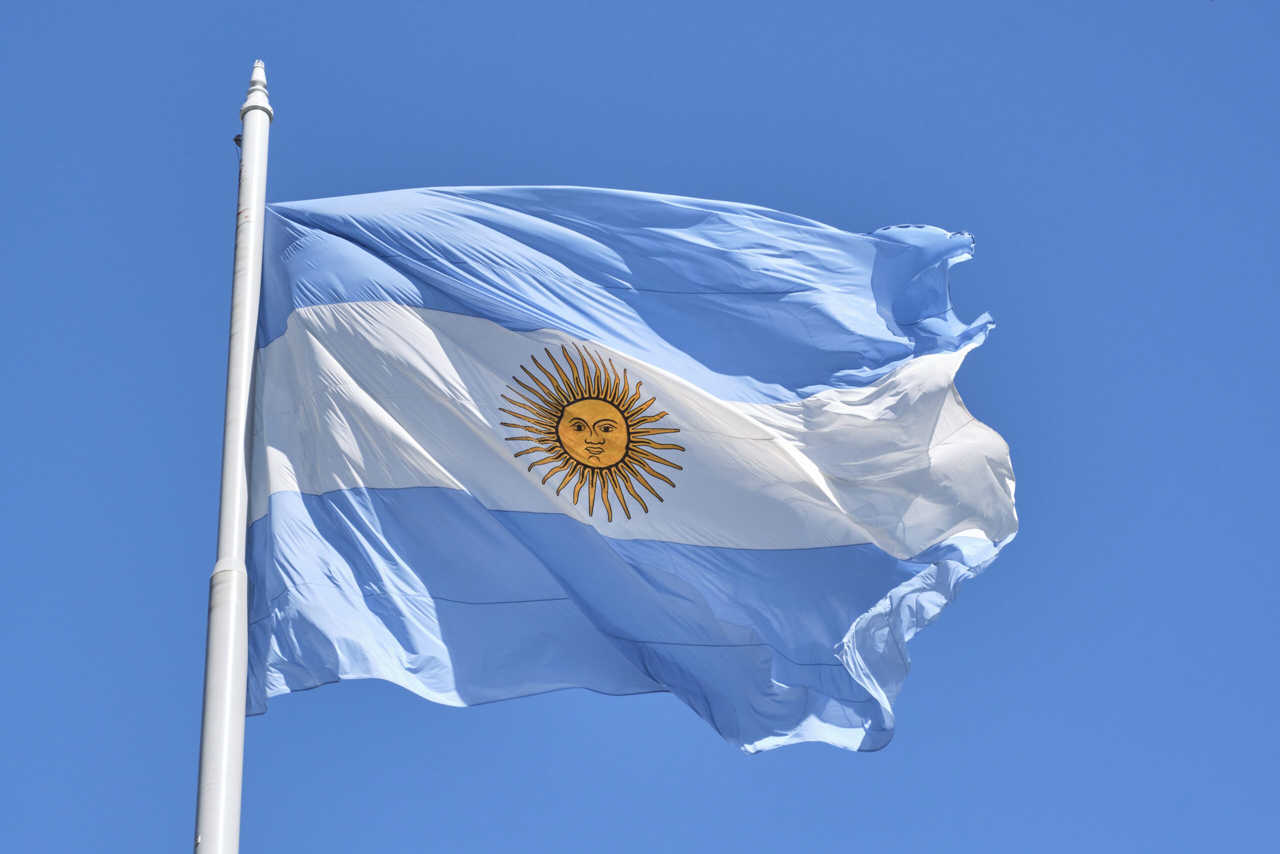 Bandeira da Argentina tremulando