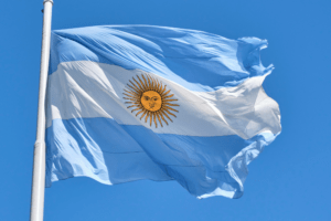 Bandeira da Argentina tremulando
