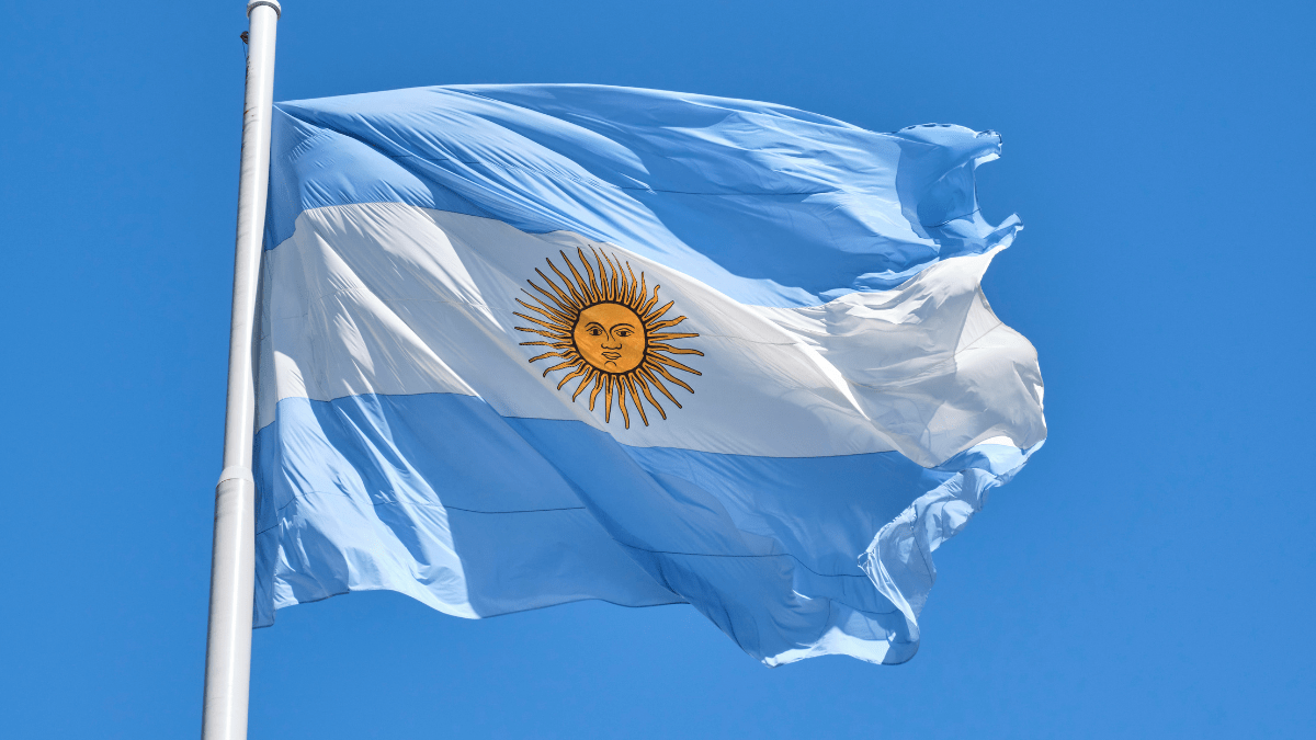 Bandeira da Argentina tremulando