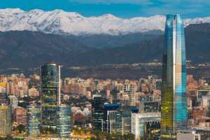Vista aérea de Santiago no Chile