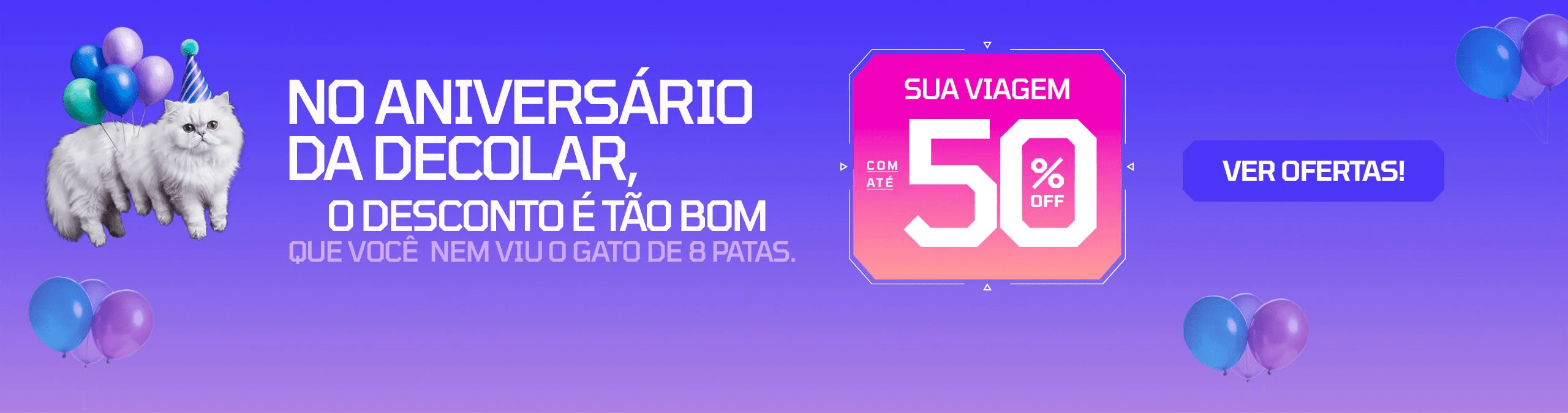Banner da campanha de aniversário da Decolar