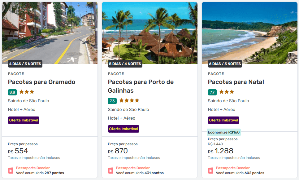 Pacotes no Aniversário da Decolar
