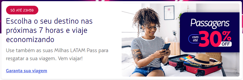 Banner da promoção relâmpago LATAM