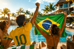 Brasileiros em um resort
