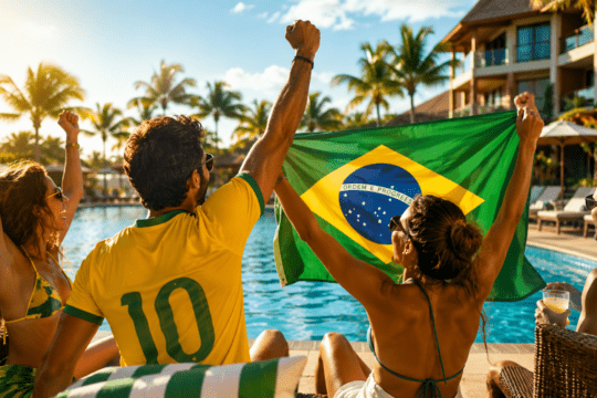 Brasileiros em um resort