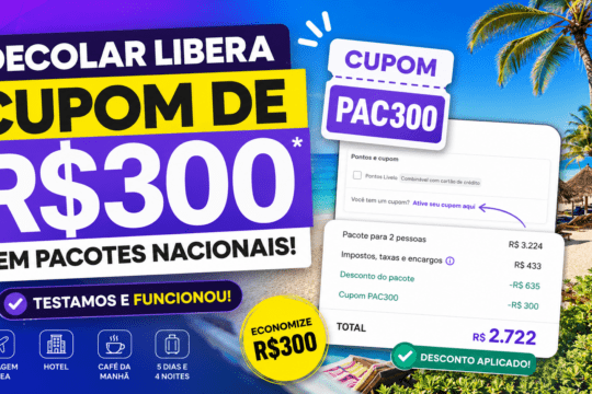 Cupom de desconto ativo na Decolar