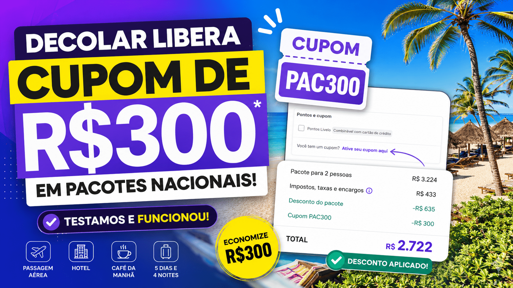Cupom de desconto ativo na Decolar